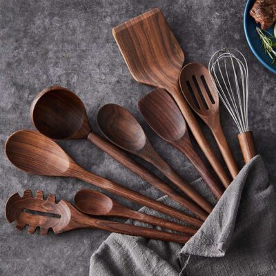 Elegant Wooden Kitchen Utensil Set
